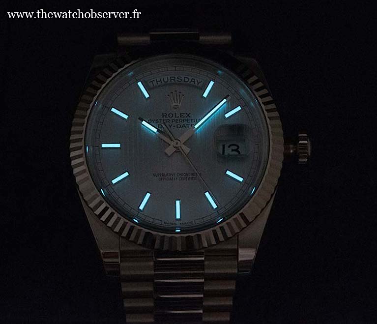 At night: Rolex Day-Date 40 ref. 228235