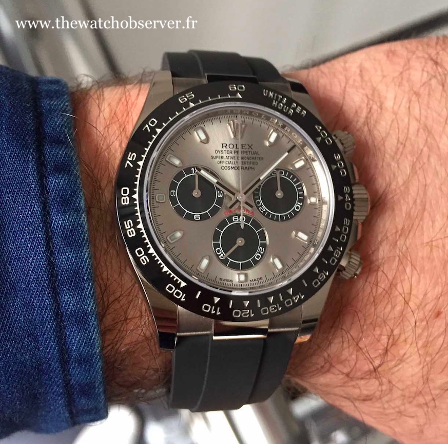 On the wrist: Rolex Daytona 116519LN