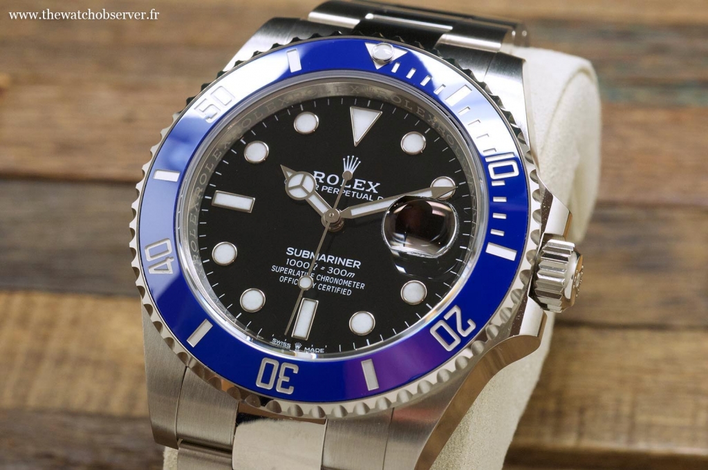 Blue bezel and black dial: the new Rolex Sub Date 41 white gold